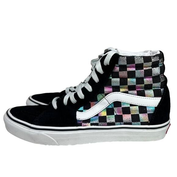 Vans Shoes - Vans High Top Iridescent Checkerboard Size 8.5